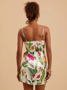 Travachic Váy yếm in dệt mini cho phụ nữ, trang phục mùa hè cho phụ nữ, quần áo phụ nữ đi nghỉ nhiệt đới, mùa hè, trang phục nghỉ mát cho phụ nữ, váy mùa hè cho phụ nữ - Nhiều màu - Xem 2