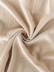 SHEIN Pregnant Women Solid Color Casual Holiday Sleeveless Dress Maternity Dress - Khaki - View 7