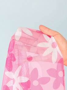 SHEIN Tween 女童鱼鳞印花连体泳衣（带网裙） - 彩色 - 查看 6