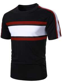 Manfinity Bizformal Men's Striped Casual Fashion Short Sleeve T-Shirt