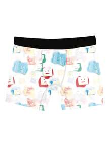 3pcs Men Cartoon Pattern Elastic Breathable Briefs - Multicolor - View 3