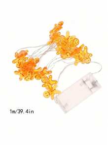 SHEIN 1 szt. 1 m lampki choinkowe Gingerbread Man na choinkę, do pokoju, do wystroju domu, na Boże Narodzenie, na Święto Dziękczynienia, na imprezę, na święta, na kominek, na gablotę, na stół jadalny, na Boże Narodzenie