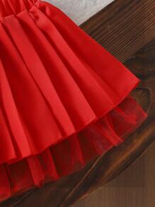 SHEIN Baby Girls Black Butterfly Print Lapel Shirt And Pleated Skirt 2Pcs Set, Summer Casual Outfit