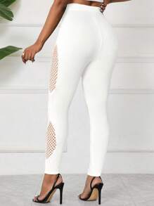 SHEIN Lady Solid Color Seamless Side Hollow Out Butt Lifting Slimming Fitness Yoga Leggings