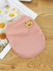 1PC Stylish Pet Tank Top With Adorable Bear Patch Detail - Ideal For Small To Medium - Sized Pets. Made Of Soft, Breathable Material For Maximum Comfort. Available In Multiple Sizes. Perfect For Everyday Wear Or Special Occasions. Dress Up Your Furry Friend In This Cute Tank!