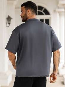 Manfinity Homme Plus Size Men's Casual Simple Fashion T-Shirt, Everyday Wear