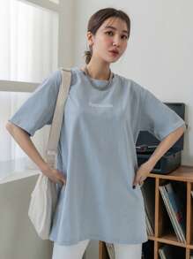 DAZY Camiseta De Hombro Caído Con Gráfico De Letra