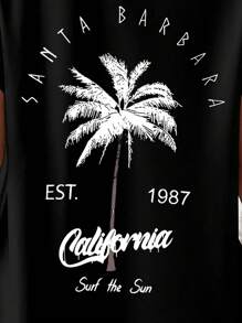 INAWLY Women's Casual Coconut Tree Print Vacation Dress