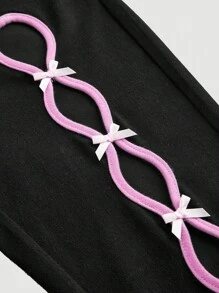 SHEIN MOD Damen Jeans mit Schleifen Dekor, einfach und lässig, Alltagskleidung