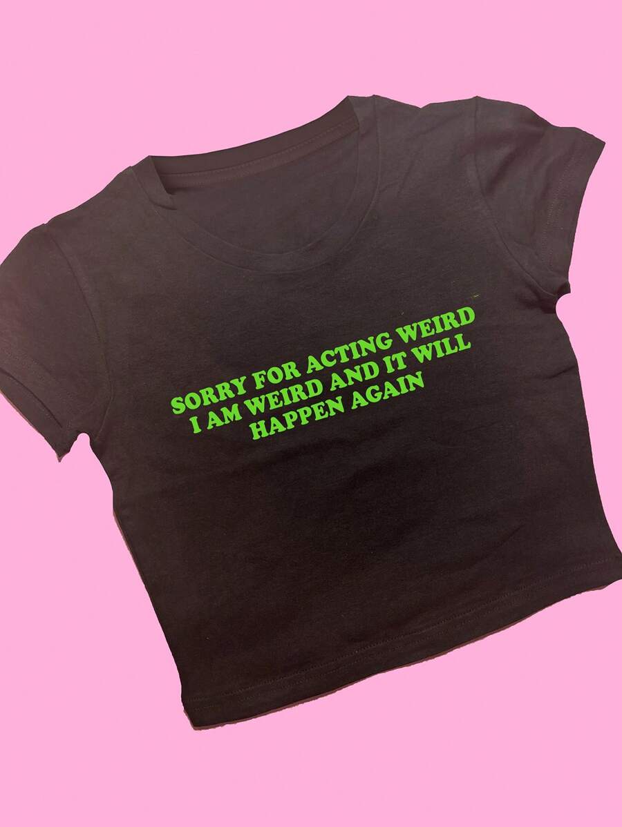 Women Crew Neck Cropped Tee, Minimalist And Fashionable For Summer