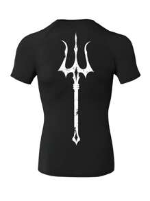 Manfinity Sport Corelite Herren Sport T-Shirt mit grafischem Muster und Raglanärmeln