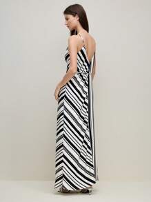 BizChic Vestido largo y elegante con rayas para mujer para vacaciones de verano/primavera