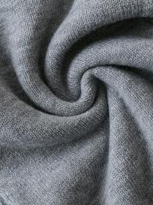 SHEIN LUNE Plus Size Women Knitted Wool Sweater Lounge Set, Coffee Color - Grey - View 5