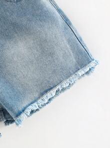 DENIMLY 少女波西米亚风复古都市街头 - 淺色水洗藍 - 查看 5