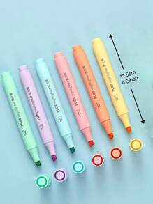 1/2 套马卡龙粉彩色荧光笔，大容量凿子尖荧光笔，用于着色、下划线、突出显示、日记回到学校