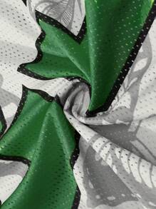 Manfinity Campus Court 男士时尚蝴蝶和数字印花短袖 T 恤，23 号球衣，男士球衣 - 彩色 - 查看 3