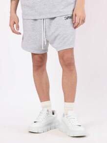 SUMWON Athletic Co-Ord Set Applique Design Loungewear Tracksuit Ultra Soft Training Workout Sport Casual Matching Set Perfect For Spring Summer Athleisure Streetwear - Grey - View 4