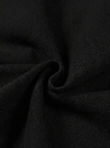 Manfinity EMRG Men's Corduroy Collar Washed Casual Loose Denim Jacket - Black - View 9