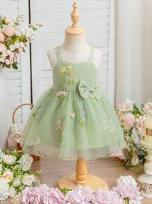 SHEIN Glamorique Kids 女婴派对装，复活节 - 綠色 - 查看 3