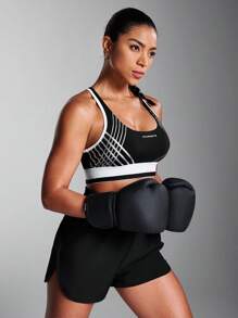 Powerista Women's Color Blocking Cutout Back Sports Bra - Black - View 7