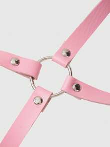 ROMWE 1pc Y2K Cute Kawaii Heart Decor Suspender/Bib Strap, Carnival - Pink - View 5