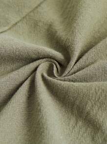 SHEIN Tween Girls' Solid Ribbon Tie Straight Leg Pants - Army Green - View 6