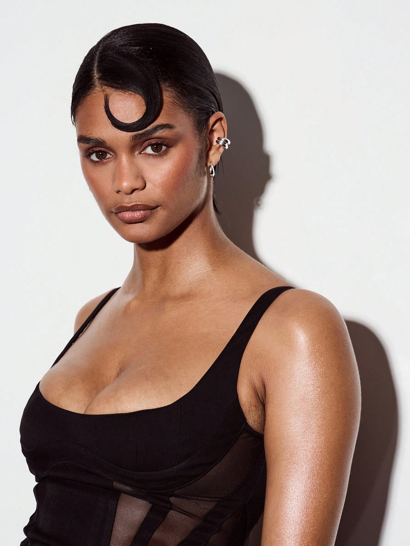 KIZN Ärmelloses Korsett-Bustier-Top mit Netzeinsatz