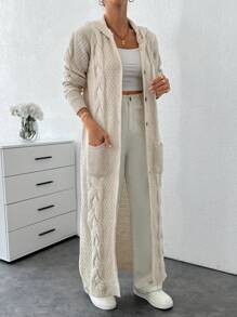 EURMUSE Cardigan With Detail And Long Special Button Detail+ 480 - Apricot - View 4