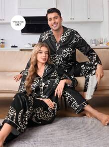 Leopard Print Lapel Men's Homewear Set - Multicolor - View 1