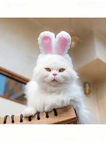 PETSIN 1 pièce Serre-tête de lapin de Pâques, costume de chaton, chapeau mignon d'oreilles de lapin avec design de Pâques - convient aux chiens et chats. Fabriqué en polyester doux. Idéal pour les séances photo et les cadeaux de Pâques, costume d'oreilles de lapin pour animaux de compagnie, serre-tête décoratif doux, chaud et confortable pour animaux de compagnie