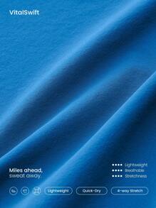 GLOWMODE 2.5 英寸 VitalSwift 快干高腰可调节抽绳短裤，内置防臭内裤，后拉链口袋，高强度健身跑步训练 - Blue Power - 查看 6