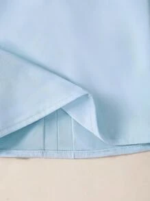 SHEIN Toddler Boys' Casual Polo Collar Short Sleeve T-Shirt, Minimalist Everyday Wear, Spring/Summer Fashion Item - Dusty Blue - View 7