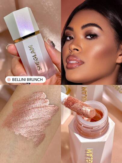 SHEGLAM Iluminador LíQuido Glow Bloom-Iluminador En Gel En Crema Bellini Brunch Acabado Brillante Iluminador De Larga DuracióN No Se Apelmaza Resistente Al Agua Maquillaje Navidad Invierno S Regalos Iluminador Brillos Marca Belleza Maquillaje CosméTico Para Mujeres NiñAs Perfecto Para OtoñO Invierno Ideal Para Y2K Elegante Moda Adecuado Para CumpleañOs Presente Fiesta Listo Mejor Color