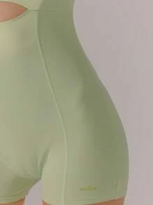 Aralina 纯色简约时尚运动连体衣，适合夏季 - 薄荷綠 - 查看 3