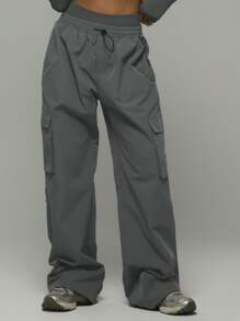 Musera Sport 直筒裤型，松紧腰带，侧边口袋，尼龙材质，适合板式网球、网球、匹克球、健身房、秋季瑜伽、普拉提、日常休闲穿着。