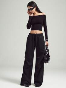 LYSMO Women's Vintage Washed Straight Jeans - Black - View 3