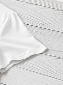 INAWLY Camiseta de mujer de manga corta, cuello redondo, estampado de letras, casual y holgada