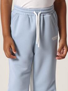 SUMWON Studios Athletic Sweatpants Joggers Retro Color Block Winter Warm Fleece Pants Elastic Waist Youth Athletic Streetwear Training Exercise - Blue - View 6