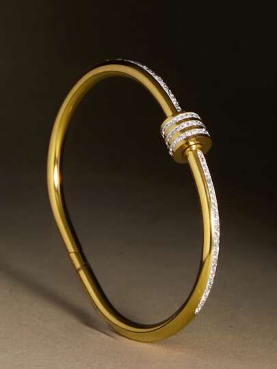 Stainless Steel Bracelet Four Seasons Personalized Design Heart Zirconia Bracelet Jewelry Accessories Gifts, Titanium Steel Gold Silver Bracelet Ladies Girls Waterproof Jewelry Luxury Shiny Zirconia Bracelet, Four-Leaf Clover Bracelet, Titanium Steel, Not Easy To Fade, Stainless Steel Jewelry, Gold Bracelet, Love Bracelet, Transfer Bracelet Winter Gifts