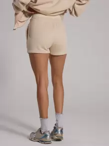 Musera Sport Elasticated Waist Jersey Mini Shorts Sport Fitness Active,Padel Tennis Racquetball Pickleball Gym Fitness - Apricot - View 4