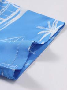 Manfinity RSRT 男士节日棕榈树印花休闲短袖衬衫