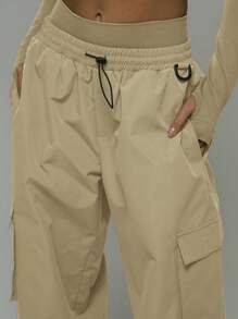 Musera Sport Straight Leg Cargo Toggle Elasticated Waist Sports Pants ,Padel, Tennis, Pickleball Gym Fitness Fall Winter