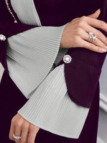 Al Najma Robe de femme tissée style arabe en patchwork noir et blanc, élégante robe style ligne A arabe pour soirée, invité de mariage ou anniversaire, sobre