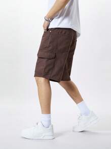 Manfinity Hypemode Men's Casual Denim Shorts, Fashionable & Suitable For Summer - Brown - View 4