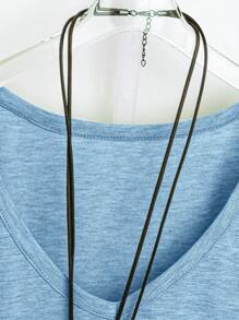 SHEIN CURVE+ Plus Size Women V-Neck Short Sleeve Casual Loose T-Shirt