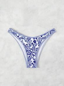 Swim Vcay Damen Sommer Strand Muster High Cut zufällige Bikini Hose