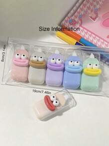 SHEIN 6pcs/Set Cartoon Macaron Correction Tape For School And Office Supplies Back To School