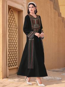 Minimalist Conservative Arabic Style Casual Dress,Modest - White - View 2