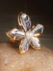 Anillo de metal mixto de moda para mujer, anillo de dos tonos color oro y color plata para apilar como joyería, regalo de Navidad, invierno y Navidad