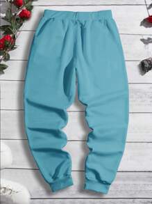 Manfinity Homme Loose Men's Letter Graphic Drawstring Waist Sweatpants